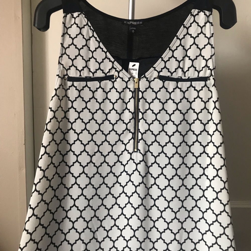 Express Black & white patterned tank top